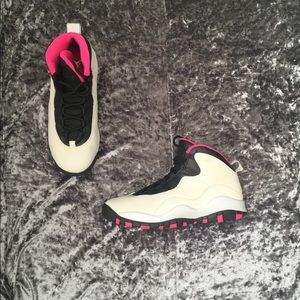 Hot Pink, Black, Off white Jordan’s